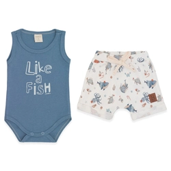 Conjunto Body Regata e Shorts Barra Virada Masculino – Mar