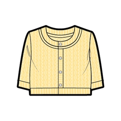 Casaquinho Tricot Trançado Amarelo Unissex - Mini & Co