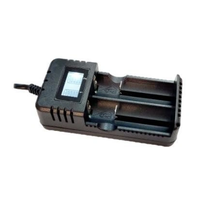 Carregador para 2 Baterias COM VISOR (Modelo 26650-18650-14500)