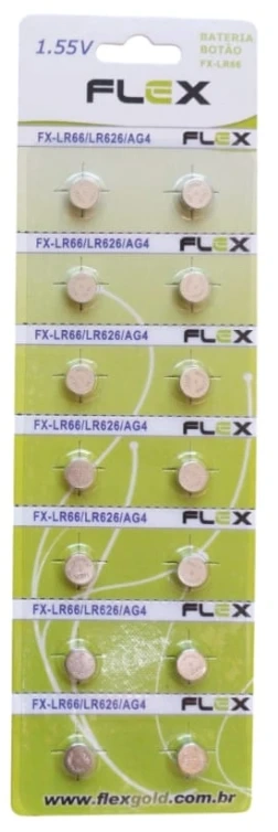 377 = 376 = 626 = 565 = G4 Flex 1,55V cartela c/14un.