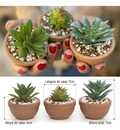 Vaso De Planta Artificial Decorativa Suculentas Kit C/3 Unid