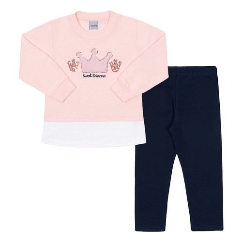 Conjunto Moletom Felpado e Legging Sweet Princess Rosa Tileesul - Feminino