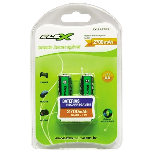 Blister com 4 Pilhas AAA Recarregável 1100 mah Flex