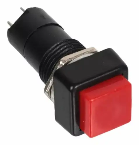 Chave Botão Quadrado Na S/ Trava Vermelho Pbs-12b