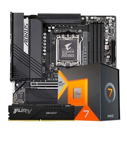 Kit Upgrade AMD Ryzen 7 7800X3D + Placa Mãe AM5 Asus TUF Gaming X670E + Memória DDR5 16GB 5200MHz