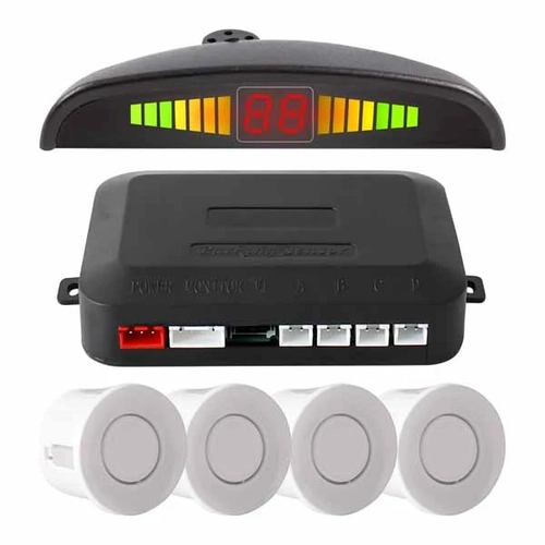 Sensor De Estacionamento Ré 4 Sensores Display Led Sinal Sonoro Knup Kp-s100 Prata