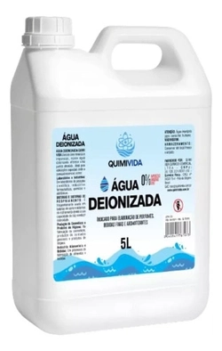 Água Deionizada 5 Litros Para Aquário Quimivida