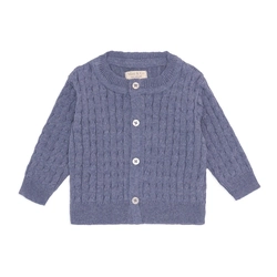 Casaquinho Tricot Trançado Azul Mescla Masculino - Mini & Co