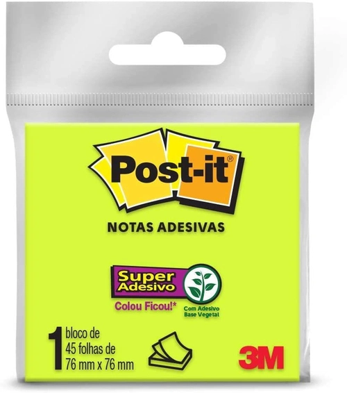 Notas Adesivas Cor Amarelo Neon - Popst-it 3M
