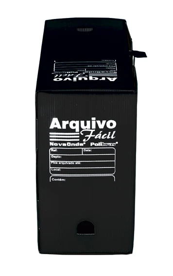 Caixa Arquivo Morto Polionda Preta Polibras