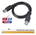 CABO P/ IMPRESSORA E HD EXTERNO USB A 3.0 P/ USB B 3.0 3M - PUABM3-3