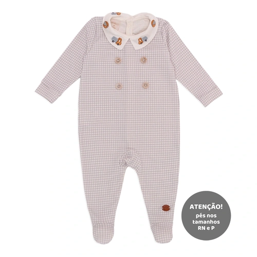 Macacão Manga Longa com Gola Bipartida Suedine Masculino – Cachorrinhos