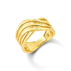 Anel Curvas em Ouro Amarelo 18k