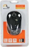 Mouse Sem Fio Multilaser 2.4ghz Preto Usb Plug And Play 1200dpi MO212
