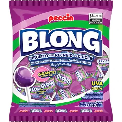 Pirulitos Com Recheio de Chicle 672g