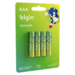 Pilha Alcalina AAA - Embalagem com 4 unidades - Elgin