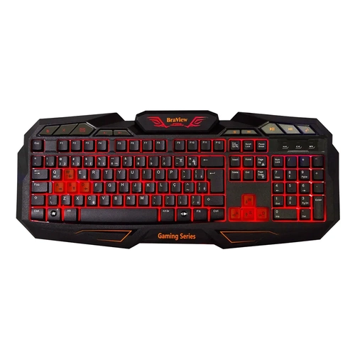 Teclado Gamer Braview Tco-801 Multimidia Usb Laranja