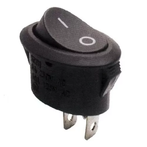 Chave Gangorra Preta Oval 2 Terminais Kcd1-115-101