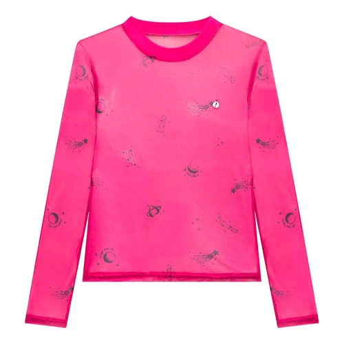 Blusinha Manga Longa em Tule com Elastano Nina Go - Feminina