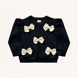 Blusa Moletom Aplique de Laços Fakini - Feminina