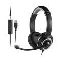 Headset Multilaser Com Fio Hf600 Conexão P3 e Usb Cabo de 240cm Preto - Ph427