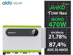 Gerador De Energia Solar Growatt Sem Estrutura Growatt Gf 263,2kwp Jinko Tiger Neo Mono 470w Max-x 100kw 10mppt Trif 380v