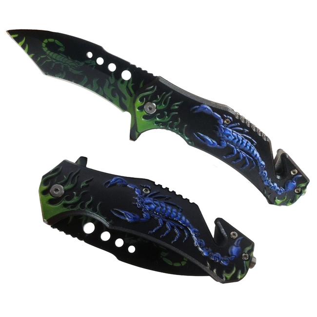 Canivete Tático Clip Escorpião Azul (MK-06-1289)