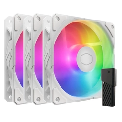 Kit 3 Fan para Gabinete Cooler Master Sickleflow Edge Argb 120mm  Branco    Mfx-b2dw-253p2-r2