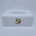 Caixa Luvas/Papel/máscara branca - Logo alto relevo inicial ou desenho