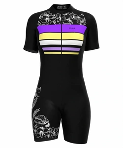 Macaquinho de Ciclismo Feminino Hibisco Roxo