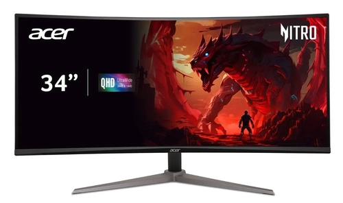 Monitor Gamer 34 Acer Nitro Curvo QHD 100Hz 1ms Preto - ED340CU