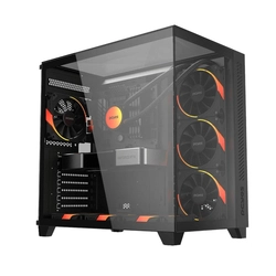 Gabinete Gamer Pcyes Forcefield Max Black Vulcan - Gffmaxbv