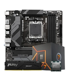 Kit Upgrade Amd Ryzen 7 8700G + Placa Mãe AM5 Gigabyte B650M + Memória DDR5 16GB 5200MHz