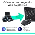Kit Teclado e Mouse Com Fio Usb Logitech Mk120 Preto