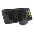 Kit Teclado e Mouse Logitech Pop Icon Cinza e Verde Sem Fio - 920-013056