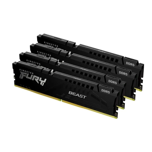 Memória 128GB Kingston Fury Beast (4x32GB) 5200MHz DDR5 CL40 Preto - KF552C40BBK4-128