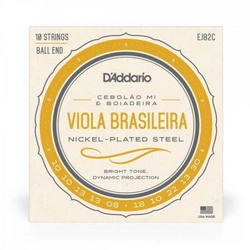 Encordoamento Para Viola Brasileira Cebolão Mi/boiadeira Ej82c d Addario