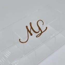 Caixa de chá 6 compartimentos - Logo alto relevo inicial ou desenho