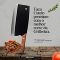 Faca Cutela Preta Premium Alta Qualidade Fiada Cozinha Culinária Corte Carne Osso GrillRelax