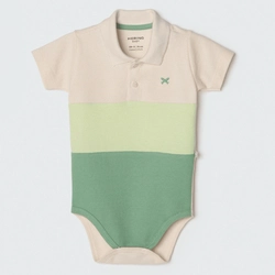 Body Polo Manga Curta Listrado Verde Hering - Masculino