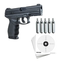 Kit Pistola de Pressão Co2 KWC 24/7 4.5mm + 5 Cilindros de Co2 + 20un de Alvos 14cmcX14cm - (Rossi)