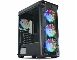 Gabinete Gamer K-mex Trooper Lateral Em Acrílico Com 3 Coolers LED RGB - Cga1b1rh001cbox