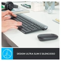 Kit Teclado e Mouse Logitech MK470, Design Slim, Sem Fio, Ambidestro, Clique Silencioso, US, Grafite - 920-009268