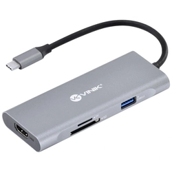 Hub Usb Tipo c / Type c  7 Em 1 C/ 3x Usb 3.0 + Leitor de Cartão Sd/tf + Hdmi + Tipo c - Hc-7