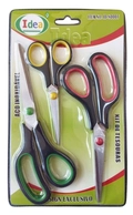 Tesoura Multiuso Kit c/3pçs cores sortidas Ref.8000T / 8203T