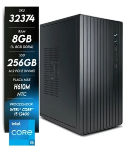 Computador INTEL, Core I5-12400, 8GB, SSD256Gb, NVME, 200W, H610