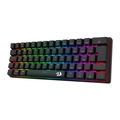 Teclado Mecânico Gamer Redragon Jax Iluminação Rainbow Preto 60% Switch Marrom K613-kb Pt-brown
