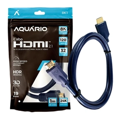 Cabo Hdmi 2.1 8k Aquário Ultra Hd 120fps - 1 Metro