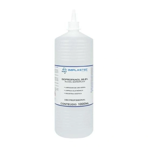 Álcool Isopropilíco 99,8% 1000ml Isopropilico Transparente Implastec - Cx / 10