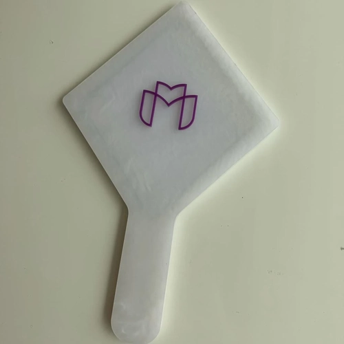 Espelho Madrepérola Branco  - Logo alto relevo inicial ou desenho